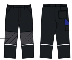 Women's trousers for protection against mechanical influences Worker article.TMHER011 colour Total Eclipse with Strong Blue, ble