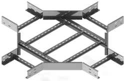 X-branch of self-supporting cable trunking KTI 000x00 X, with overall dimensions from 150x100 mm to 1000x175 m