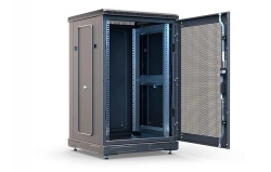 Floor standing telecommunication cupboard 19", ??-??-?-?-??, front door perforated, black SSD