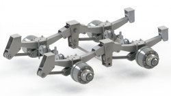 Axle unit 10 t axle unit complete with spring-balanced suspension