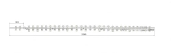 Straight frame rail of P65 type with curved shank of 2451.05.010 project