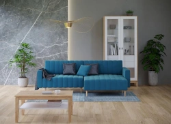 Hugo three-seater corner sofa D.101.U.3.Gnu green