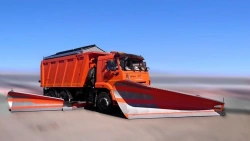 Road combined sweeping machine DMK-55 on the basis of KAMAZ 6520-53, KAMAZ 6520-B5 vehicle.