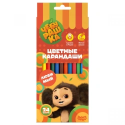 Coloured pencils Multi-pulti "Cheburashka", 24-colour, sharpened, cardboard, europodweight