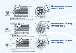 General industrial asynchronous electric motors of DA 250 series with power more than 75 kW but less than 375 kW