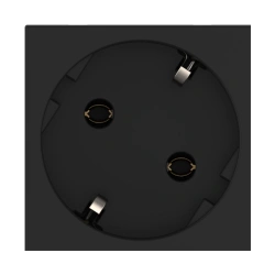 CADUCEUS ALING HIDE SP socket outlet with grounding without blinds, modular 45x45, 16A, 250V~, with 45-degree plug, black