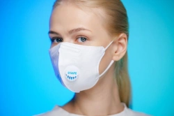 Personal respiratory protection equipment with filtering half-mask: U-SAFE® FFP2 NR D respirator mask for protection against aer