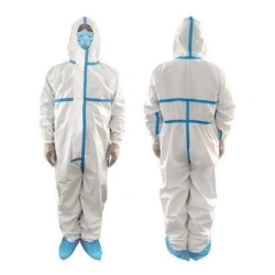 Medical protective coverall of disposable nonwoven material, in variants of execution