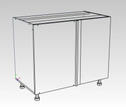 Corner kitchen base cabinet with 1 door