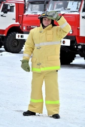Set of fireman's combat clothing
