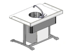 Pupils' laboratory two-seater tables on a metal frame of 4,5,6 models SU-L1-?4, SU-L1-?5, SU-L1-?6
