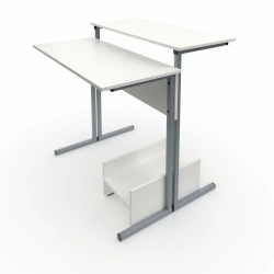 Computer desk on metal frame