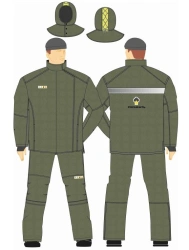 Set for protection against elevated temperatures: sparks and splashes of molten metal, scale (3rd class of protection), short-te