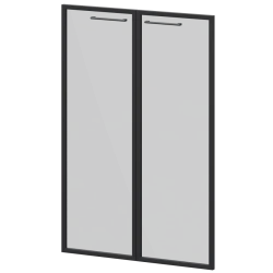 Glass doors in aluminium frame KZF-38RS (set of 2 pcs.)
