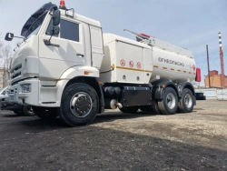 LKT-10TZA type aerodrome refuelling tanker on Kamaz 65115 chassis.