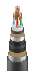 Cable for signalling and interlocking with polyethylene insulation in metal sheath with water blocking material filling, m