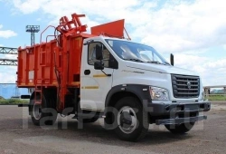 Special platform with loading and unloading equipment (hopper, rubbish truck) type 37123, modification 37123W on chassis base