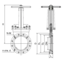 Flanged gate gate valve ZSH DN 50-2000 PN 1,0-1,6 MPa