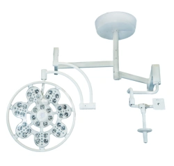 Surgical ceiling luminaire with emergency power supply adjustable single unit with additional console "EMALED 500/X LT"