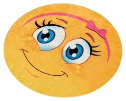 SHAHINTEX SILK PHOTOPRINT rug (14) "Smile Girl" d-61 (round)