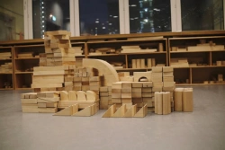 Toys Babashki Constructor 386 pieces, set of wooden blocks, item 386