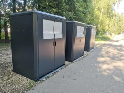 Containerised cabinet for solid municipal waste collection