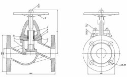 Valve non-return shut-off flanged bush valve DN 40 PN 16 series 458 (KMIA.491915.001)