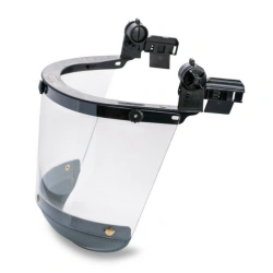 Face shield with helmet-mounted protective helmet attachment KBT VISION TERMO with chin rest, article no. 04381