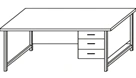 Utility table with hanging cabinet SP-3