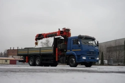 Special purpose vehicle with KMA type hydraulic loading crane on the basis of KAMAZ 65117 and its modifications 64K12N-U7