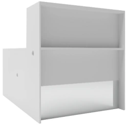 Universal barrier 1100 with rounded table top (left) MOPS, marking "MS FURNITURE"