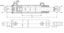 Hydraulic cylinder 1162.00.00.00.00 (50x30-250(-500), mm), 16MPa