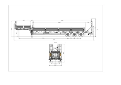 Semitrailer 98134B (loading space design - load-bearing frame, platform, front panel, sides, cones, gangway)