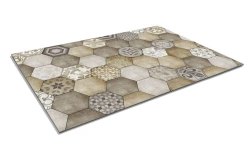 Moisture absorbent SHAHINTEX DIGITAL PRINT cut-out mat (14) "Mosaic" honeycomb 80x120 beige
