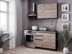 Moretti LD.297800.000 Set of kitchen cabinet fronts 400 with 3 drawers LUX (Smoky Elm)