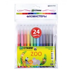 Crayons "ZOO", 24 colours, flushable, packet, Europod. , washable, packet, europodweight