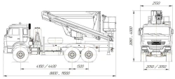 Means of transport equipped with lifts with working platforms R180T,VA180T Velmash-S type 57564 modifications: 57564N on the bas