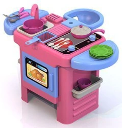 "Magical Hostess": kitchen set ?3 (kitchen (44 cm)+set of utensils+seat for doll)