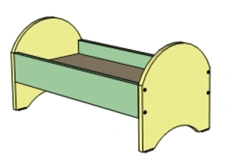 Wooden furniture for preschools: Play unit "Crib"