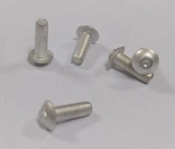 Rivets with flat-rounded head with compensator for automatic riveting OST 1 34045-79
