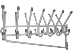 Wall rack with swivelling mechanisms