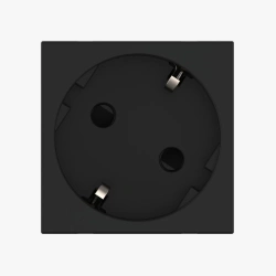 CADUCEUS ALING HIDE SP socket outlet with grounding without blinds, modular 45x45, 16A, 250V~, with 45-degree plug, black
