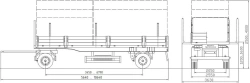 BZAP 94562A flatbed biaxial trailer