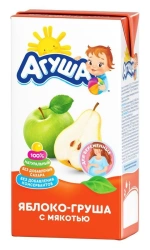 Juice apple-pear with pulp enriched with vitamins and minerals restored "Agusha" 0,5 litre for the nutrition of pregnant women.