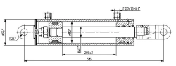 Hydraulic cylinder 1142.00.00.00.00 (80x40-200, mm), 16MPa