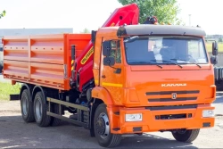 Dump truck with CMU (INMAN JSC IM150N, IM320), model 336988 on KAMAZ-43253-G5 chassis.