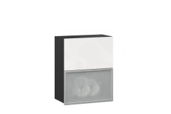 Sherwood LD.281380.000 Horizontal 600 cabinet front with glass (set) (White gloss/Aluminium )