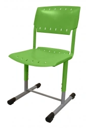 Pupil's chair OMEGA, (Adjustable), 3-5 g, (340-420 mm), RAL 9006 gloss, plastic green (RAL 6038)