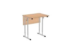 Pupil's table 1 seater, adjustable, round tube, straight ski SU-2.1P.01