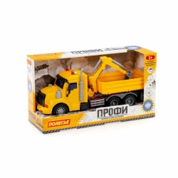 "Pro", inertial flatbed car with bucket (with light and sound) (yellow) (in box), Article No. 96111
